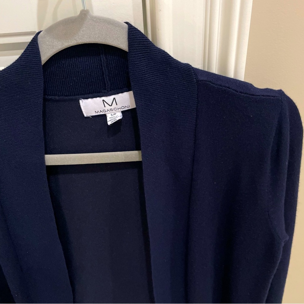Magaschoni blue knit cardigan